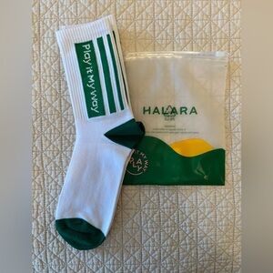Halara Green and White Socks